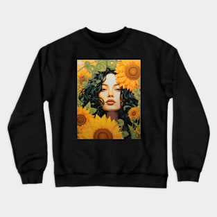 Girl and flower Crewneck Sweatshirt